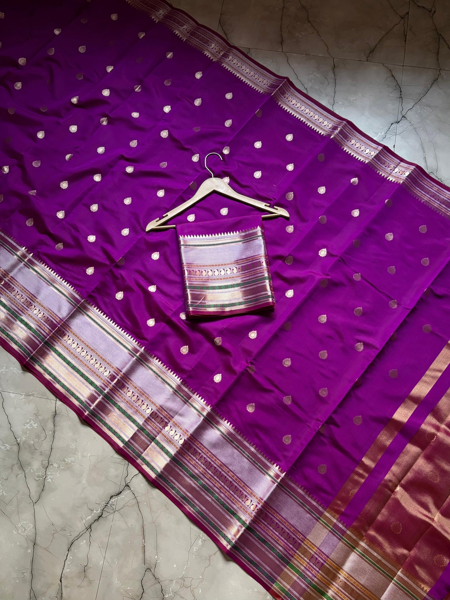 Royal Purple Banarasi Katan Silk Saree - RPBKS001
