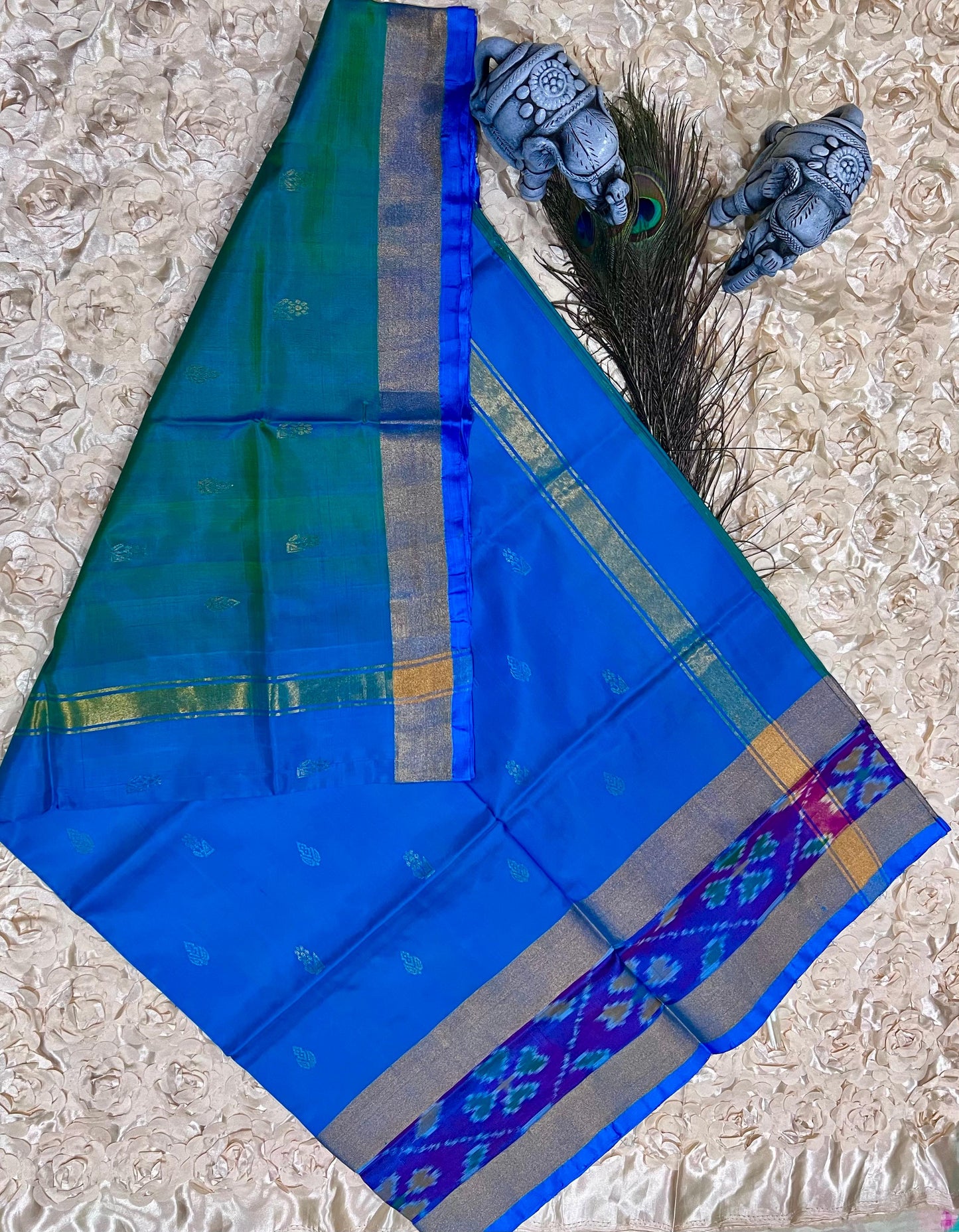 Uppada Silk Saree with Pochampally Border BAF306