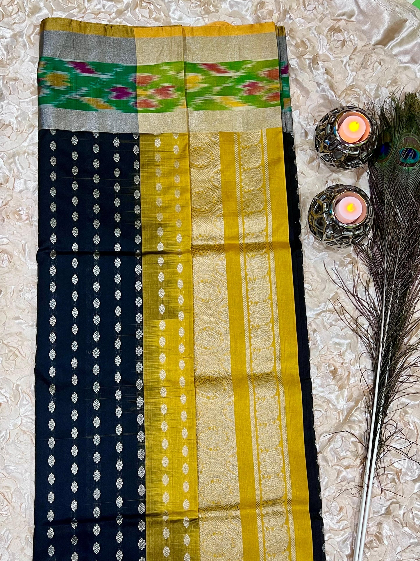 Uppada Silk Saree with Pochampally Border BAT301
