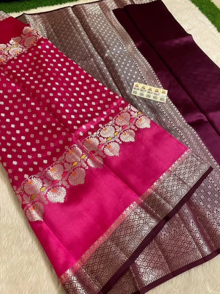 Banarasi Viscose Silk Saree with Alfi Butta Weaving - BVSAFP5
