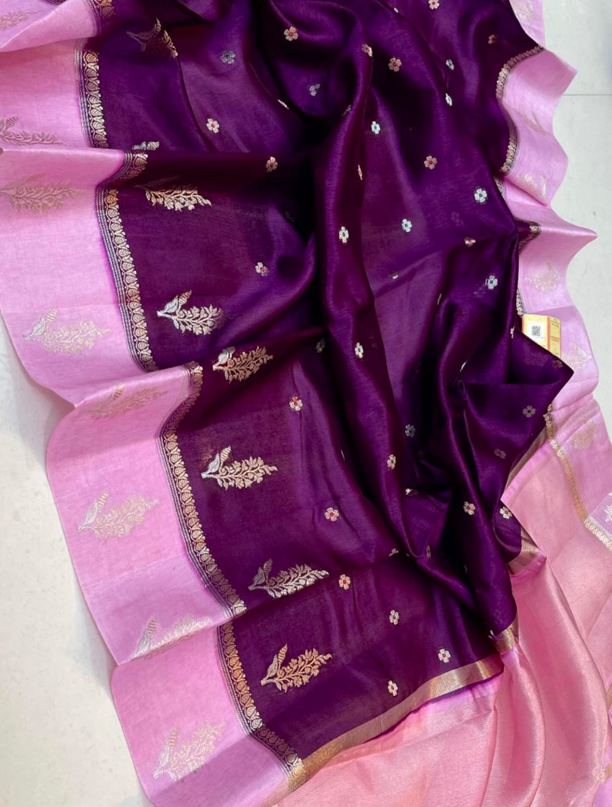 Royal Purple Banarasi Semi Katan Silk Saree - RPBSKS17