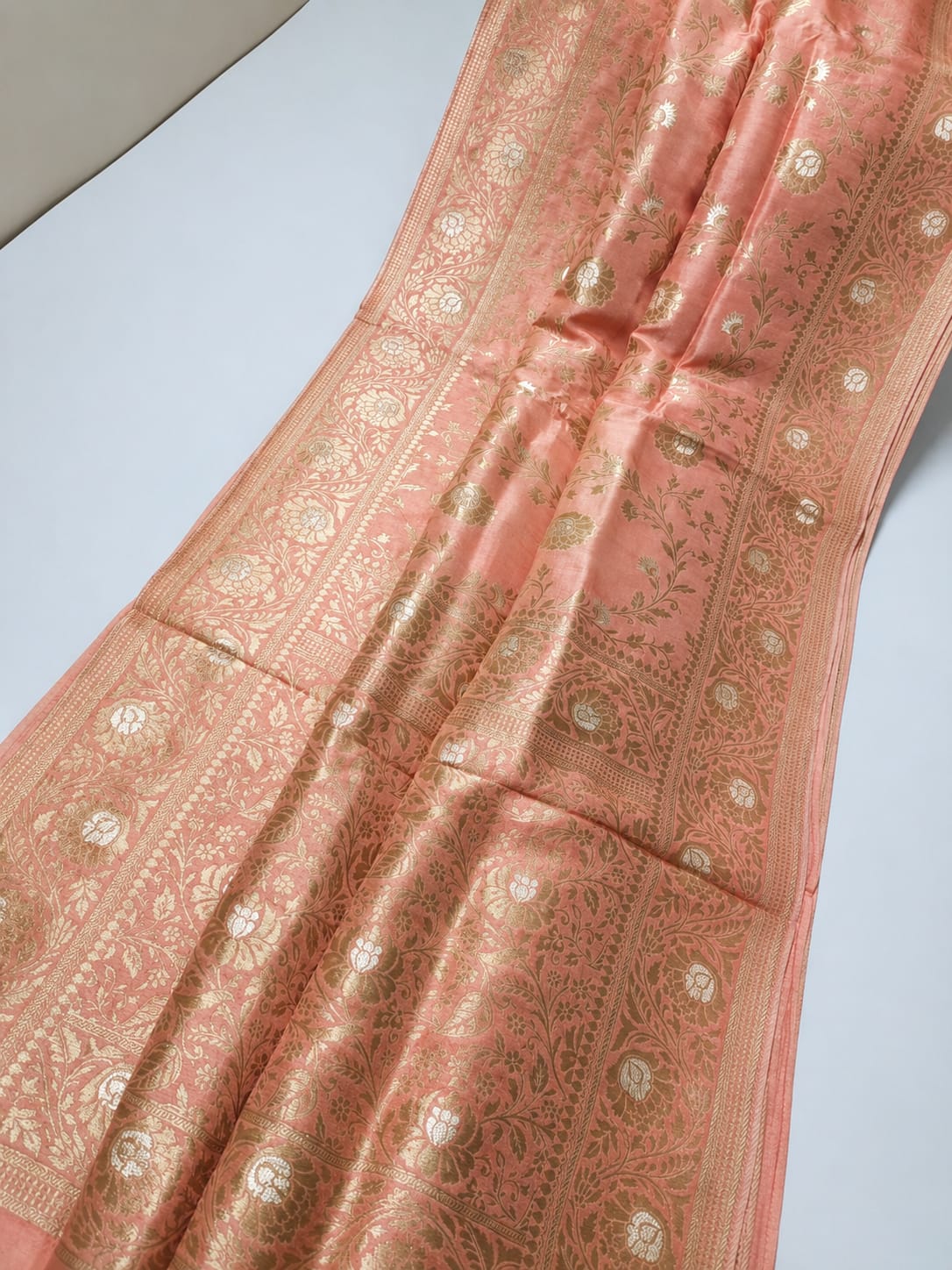 Luxury Banarasi Semi Katan Silk Saree with Intricate Jaal Weaving - BSKSJWO06