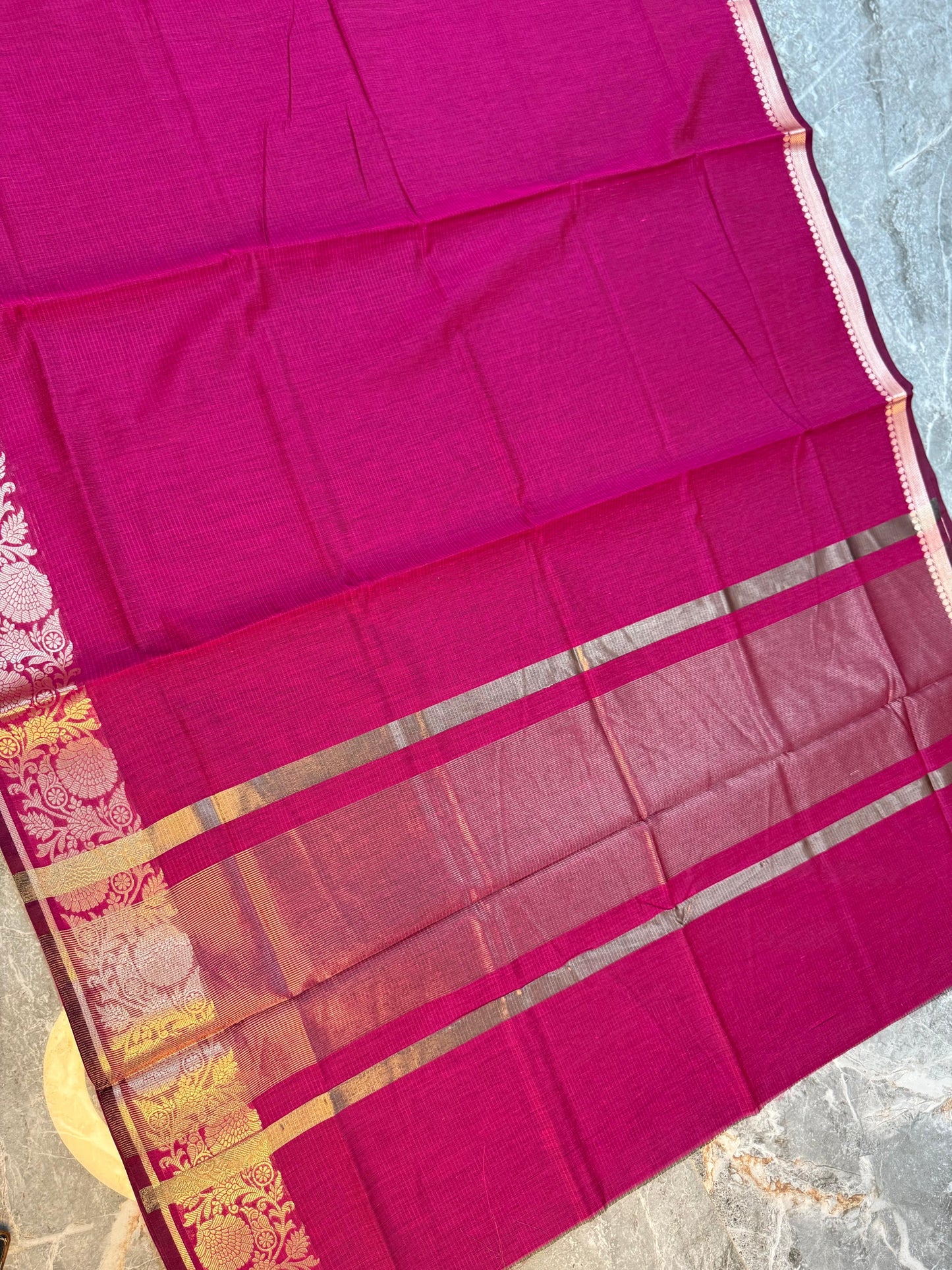 New Launch Banarasi Cotton Silk Saree | Self Colour Saree - BCSSCP75