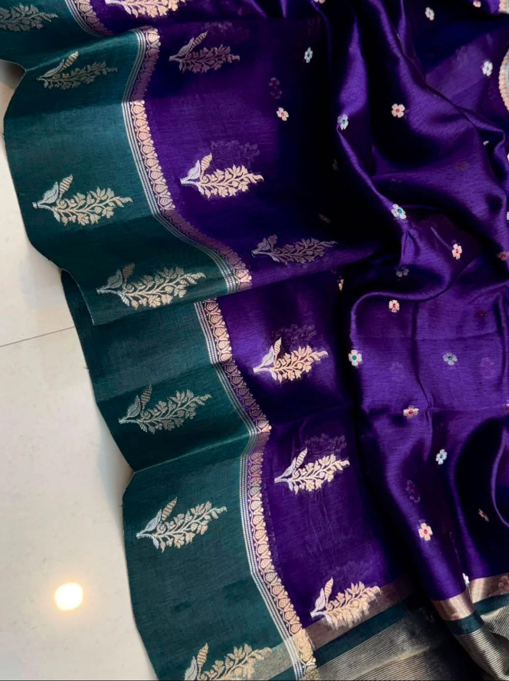Royal Purple Banarasi Semi Katan Silk Saree - RPBSKS16