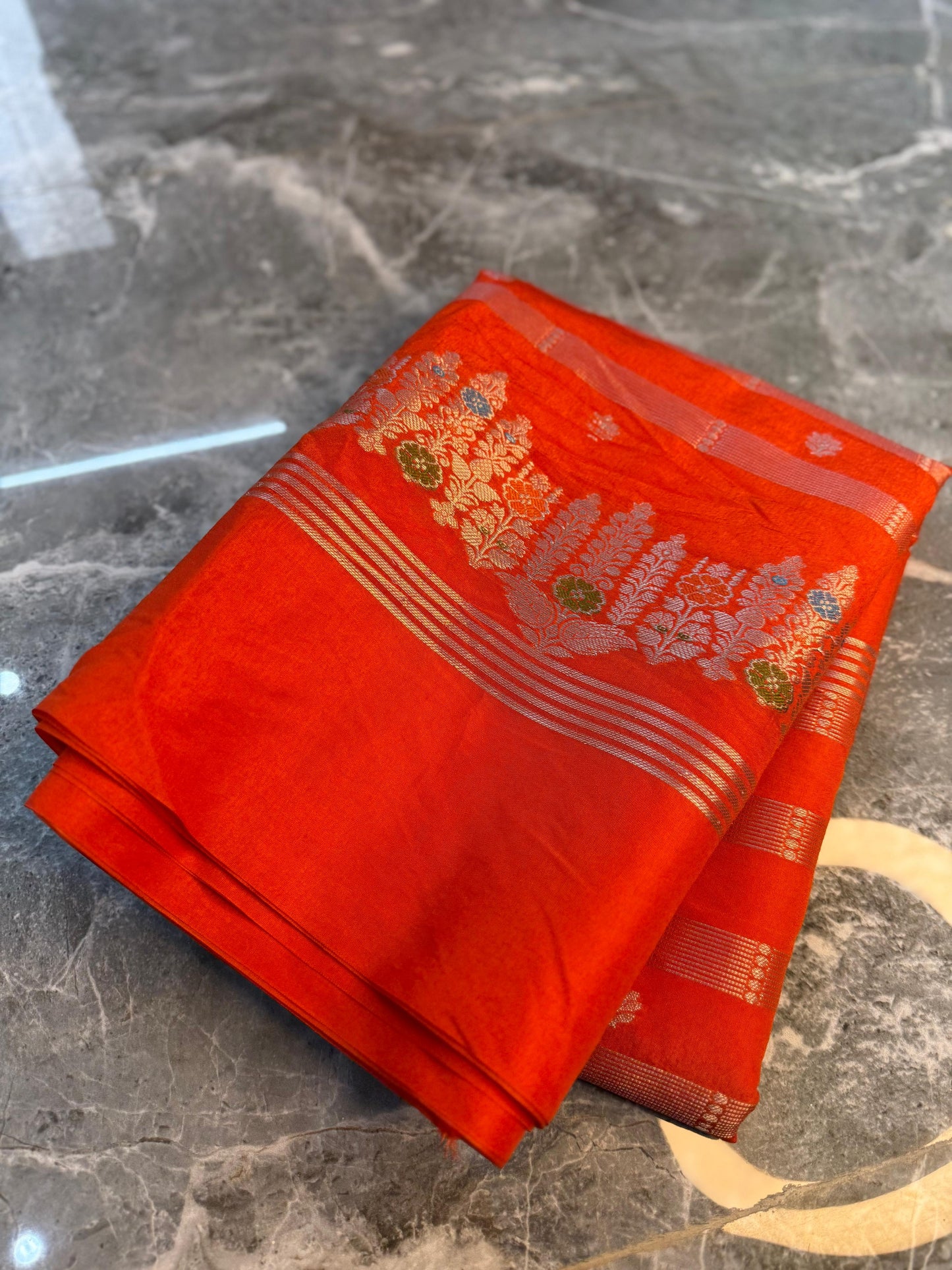 Banarasi Semi Katan Silk Saree - BSKMKORG21
