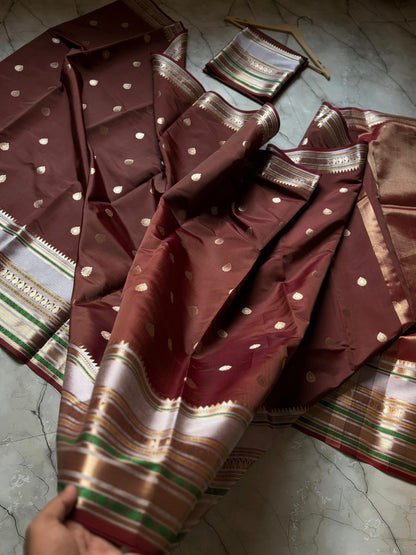Royal Brown Banarasi Katan Silk Saree - RBBKS005