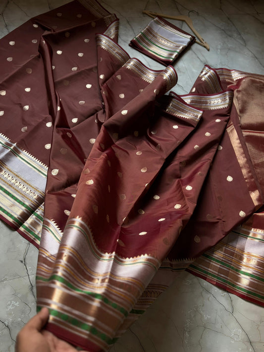 Royal Brown Banarasi Katan Silk Saree - RBBKS005
