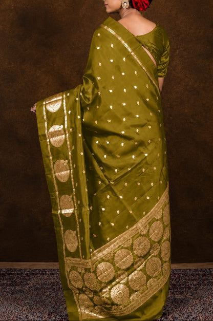 Banarasi Semi Katan Soft Silk Saree – BSKSSG099