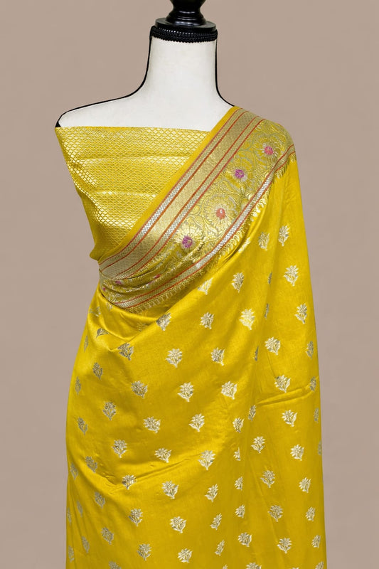 Banarasi Semi Katan Silk Saree - BSKYG026
