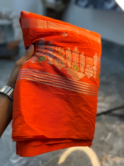 Banarasi Semi Katan Silk Saree - BSKMKORG21