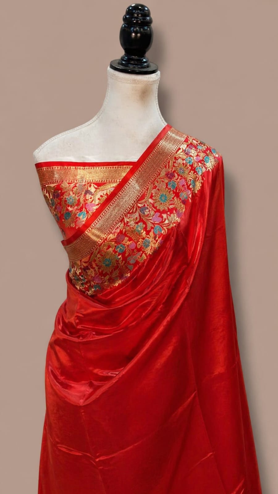 Banarasi Raw Mango Silk Saree with Floral Mina Border - BRMSRD108