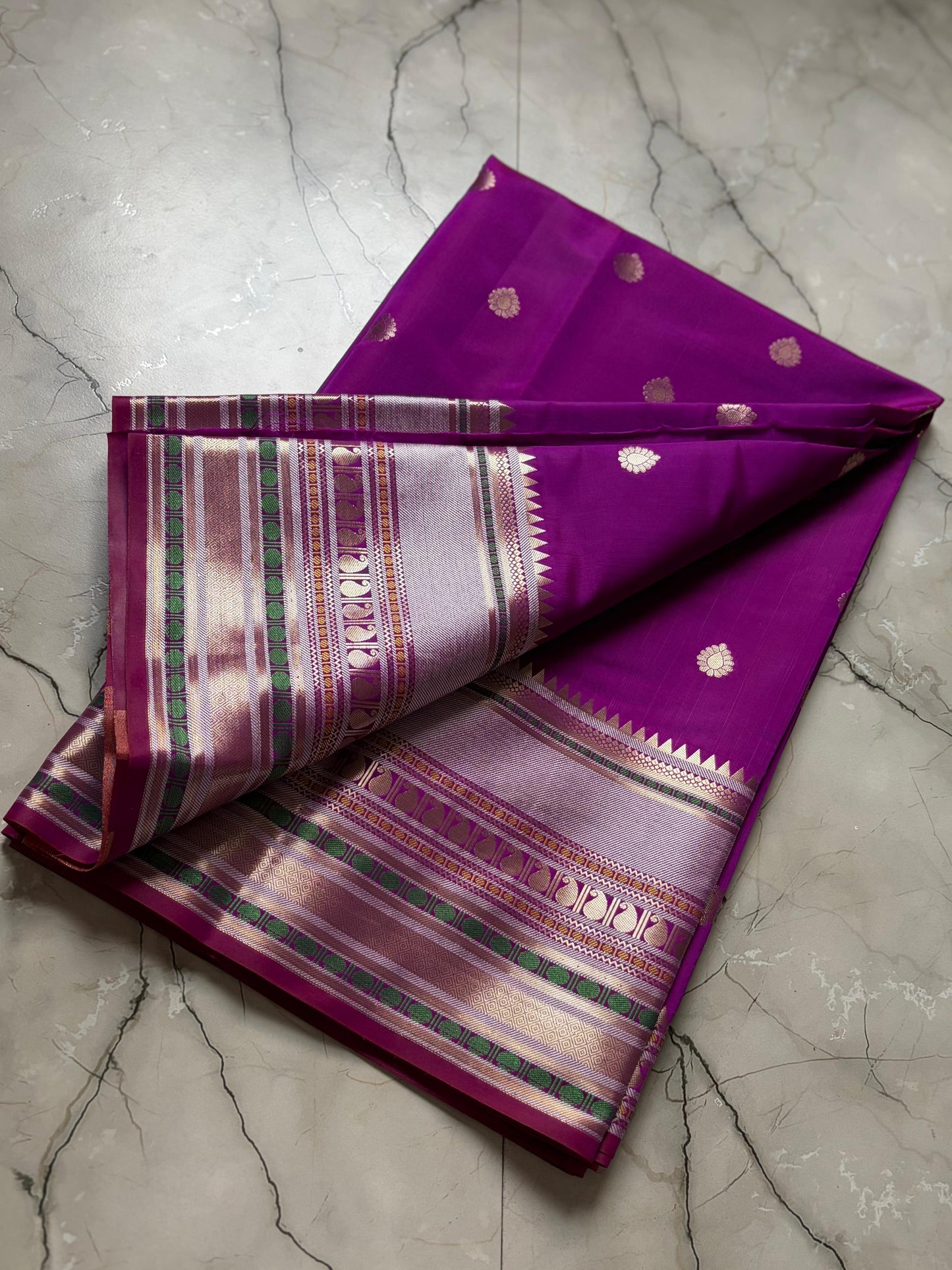 Royal Purple Banarasi Katan Silk Saree - RPBKS001