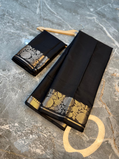 New Launch Banarasi Cotton Silk Saree | Self Colour Saree - BCSSCB76