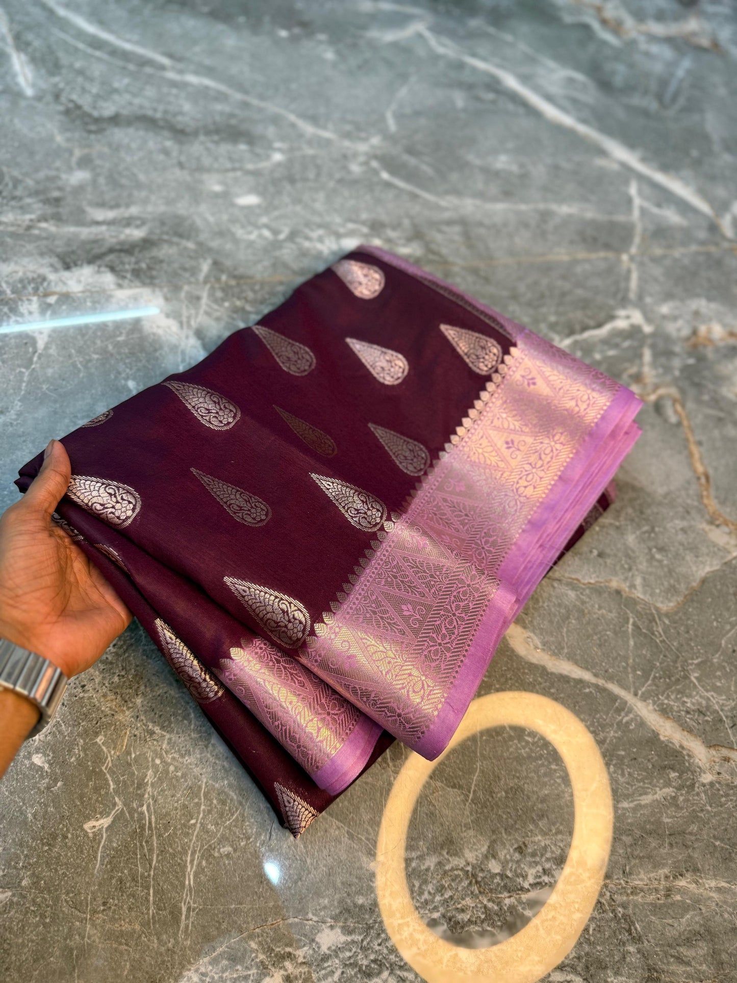 Banarasi Semi Katan Silk Saree - BSKSS0W23