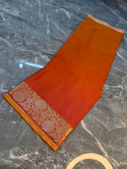 New Launch Banarasi Cotton Silk Saree | Self Colour Saree - BCSSCO78