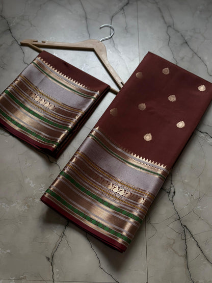 Royal Brown Banarasi Katan Silk Saree - RBBKS005
