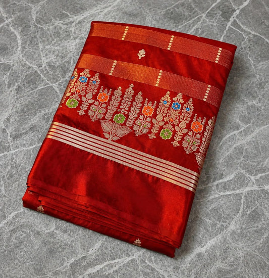 Banarasi Semi Katan Silk Saree - BSKMKRG2
