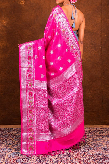 Banarasi Raw Mango Silk Saree with Mina Buta Design - BRMSMBDP44