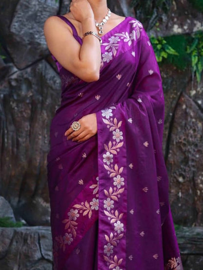 Premium Semi Katan Silk Saree - BSKSPE031