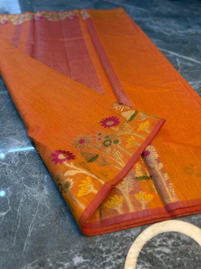 Heritage Banarasi Cotton Soft Silk Saree - HBCSS12