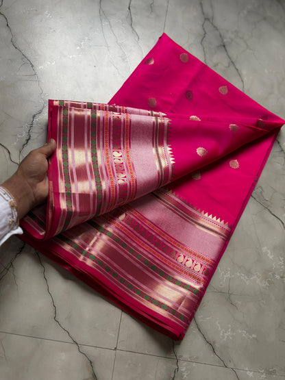 Royal Pink Banarasi Katan Silk Saree - RPBKS004