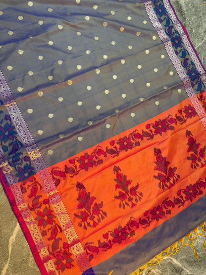 Banarasi Printed Soft Silk Saree with Buti Design - BPSSBGY094