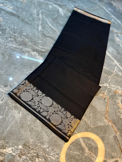 New Launch Banarasi Cotton Silk Saree | Self Colour Saree - BCSSCB76