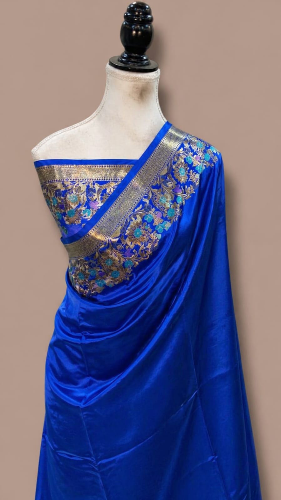 Banarasi Raw Mango Silk Saree with Floral Mina Border - BRMSDB104