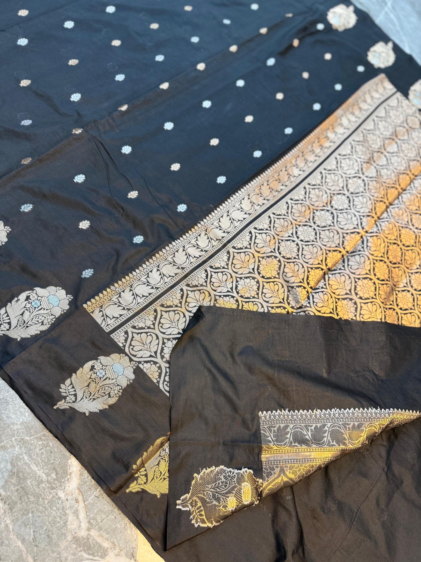Banarasi Semi Katan Silk Saree with Sona Rupa Mina Buti - BSKSBK32