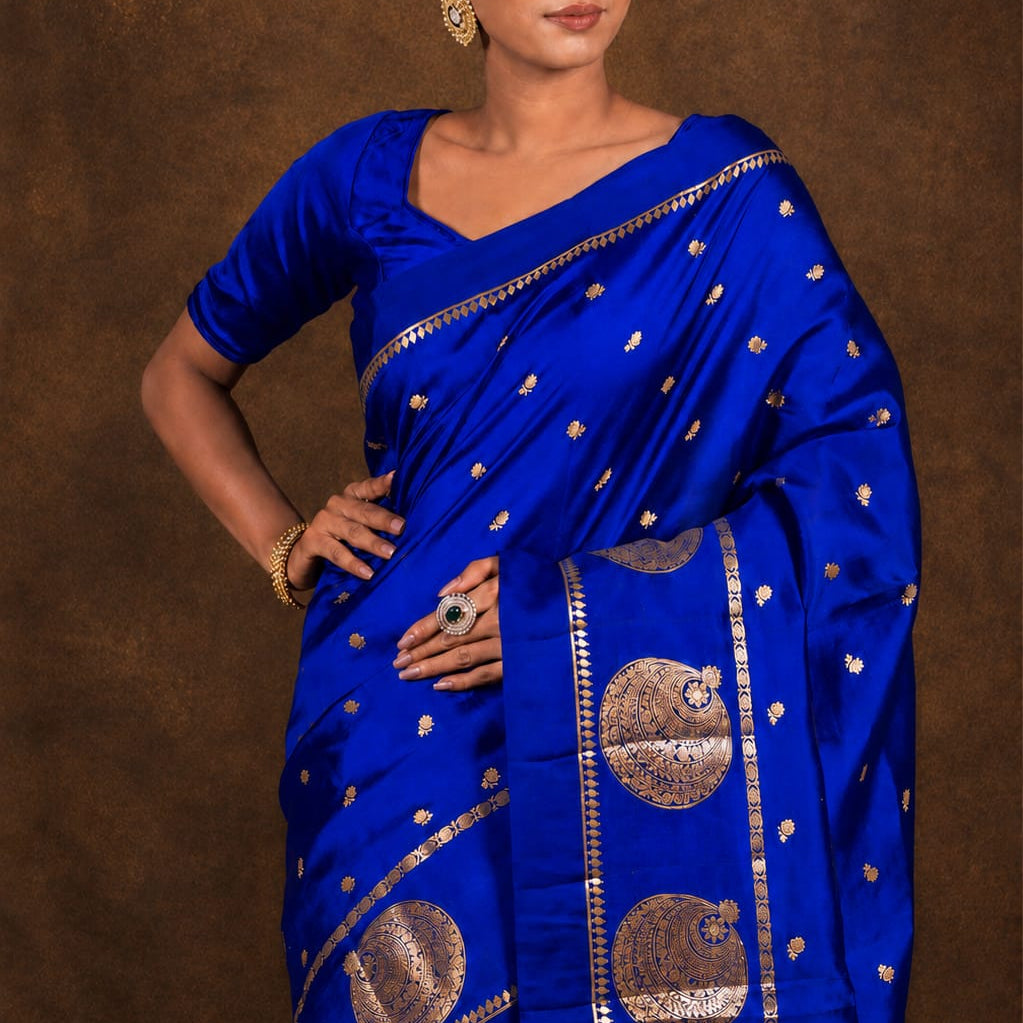 Banarasi Semi Katan Soft Silk Saree – BSKSSB097