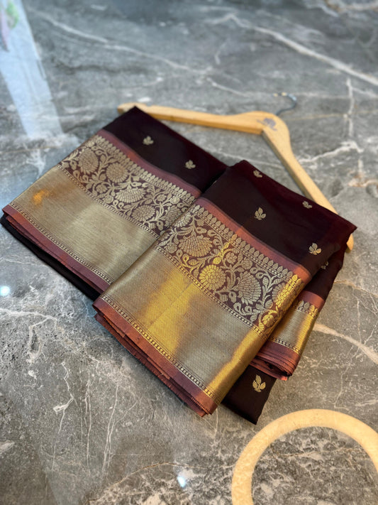 Midnight Elegance Banarasi Katan Silk Saree - MEBKSBN011