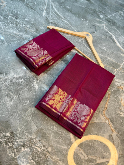 New Launch Banarasi Cotton Silk Saree | Self Colour Saree - BCSSCP75