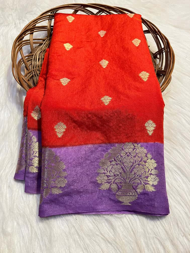 Semi Katan Silk Saree with Mint Contrast Border & Zari Buti Weaving - SKSSMCR02