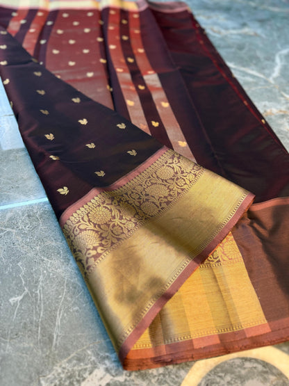 Midnight Elegance Banarasi Katan Silk Saree - MEBKSBN011