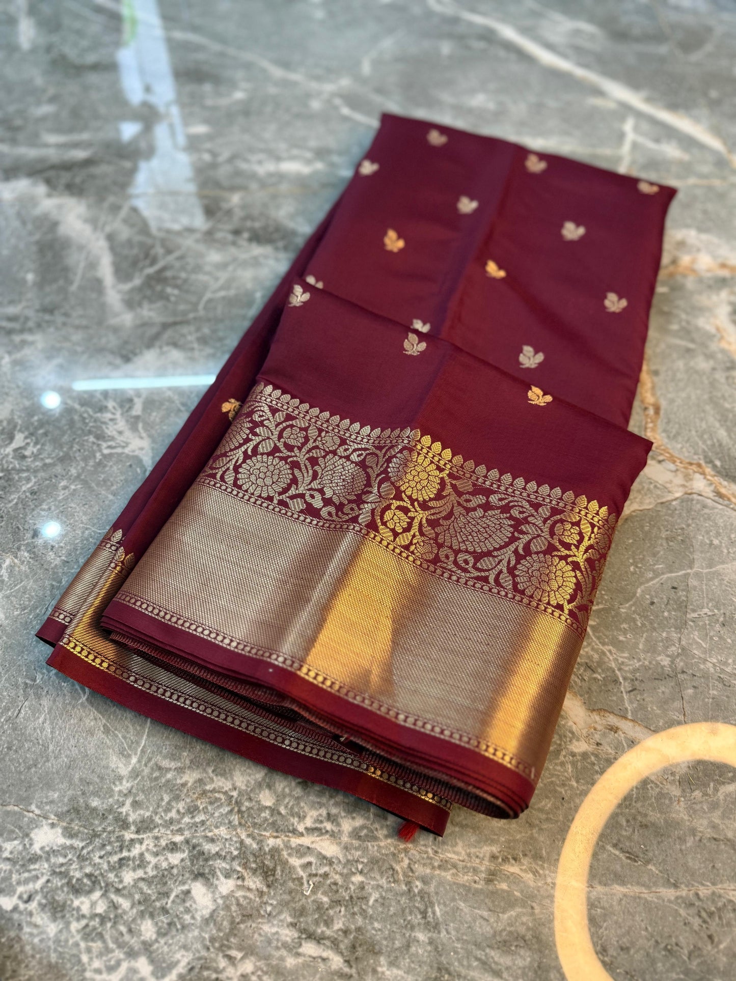 Midnight Elegance Banarasi Katan Silk Saree - MEBKSMN012