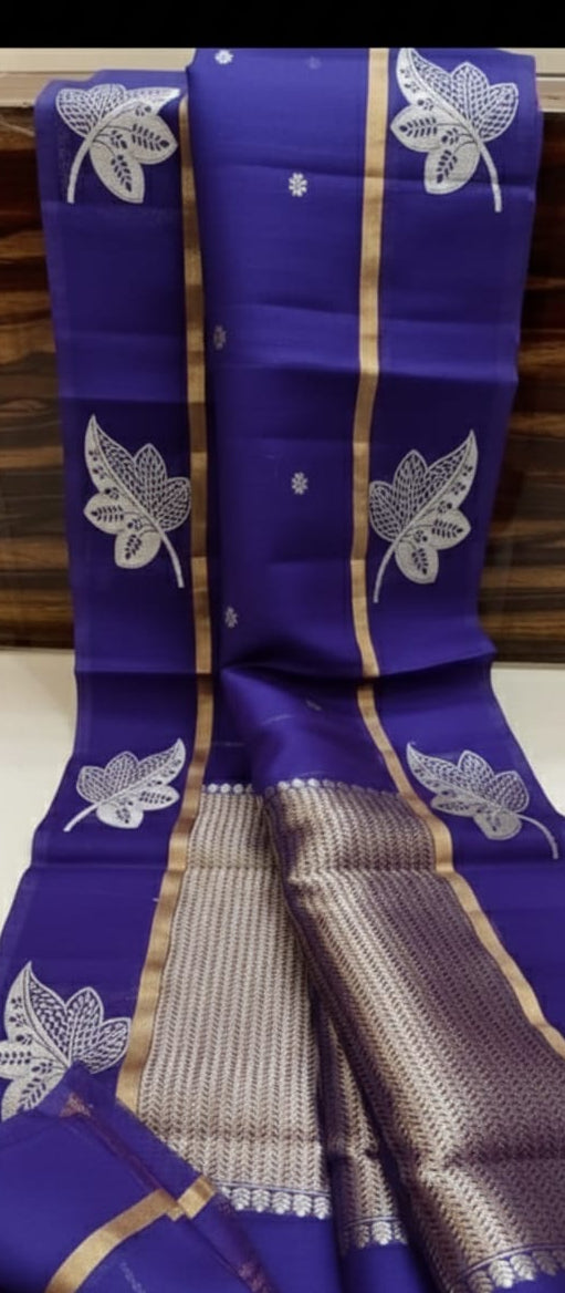 Semi Katan Silk Saree | New Launch Banarasi Kora Organza Saree - SKSKORB076