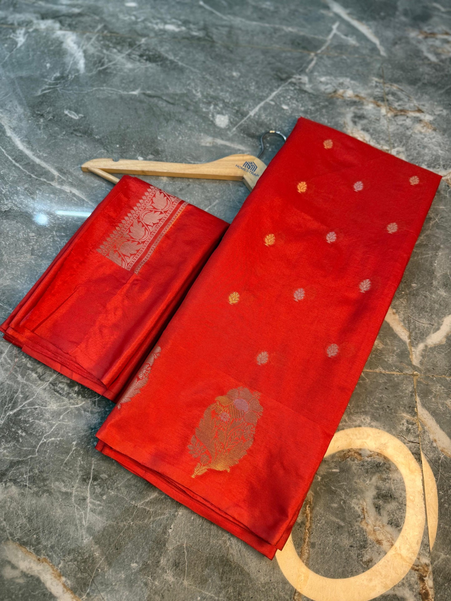 Banarasi Semi Katan Silk Saree with Sona Rupa Mina Buti - BSKSRD35