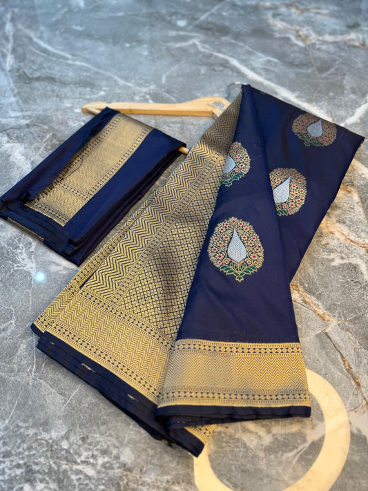 Banarasi Premium Mashru Katan Silk Saree - BPMKSRB08