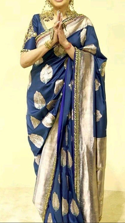 Banarasi Premium Mashru Katan Silk Saree - BPMKSRB08