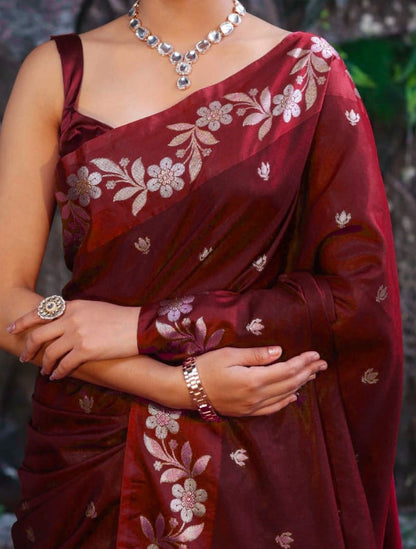 Premium Semi Katan Silk Saree - BSKSDM032