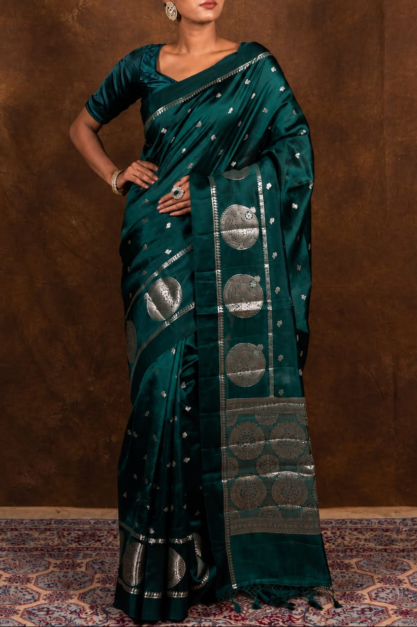 Banarasi Semi Katan Soft Silk Saree – BSKSSG095