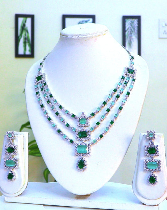 AAA Cubic Zirconia Pendant Set - Luxe Finish