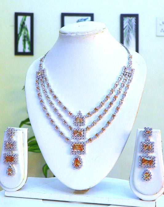 AAA Cubic Zirconia Pendant Set - Luxe Finish