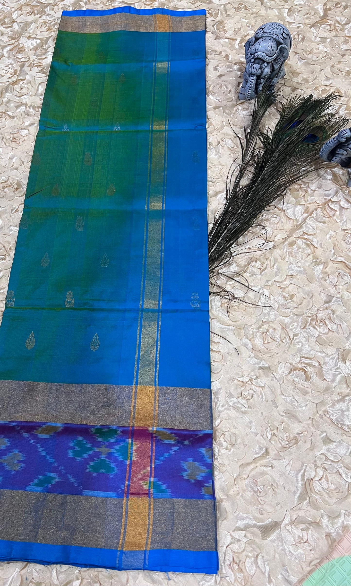 Uppada Silk Saree with Pochampally Border BAF306