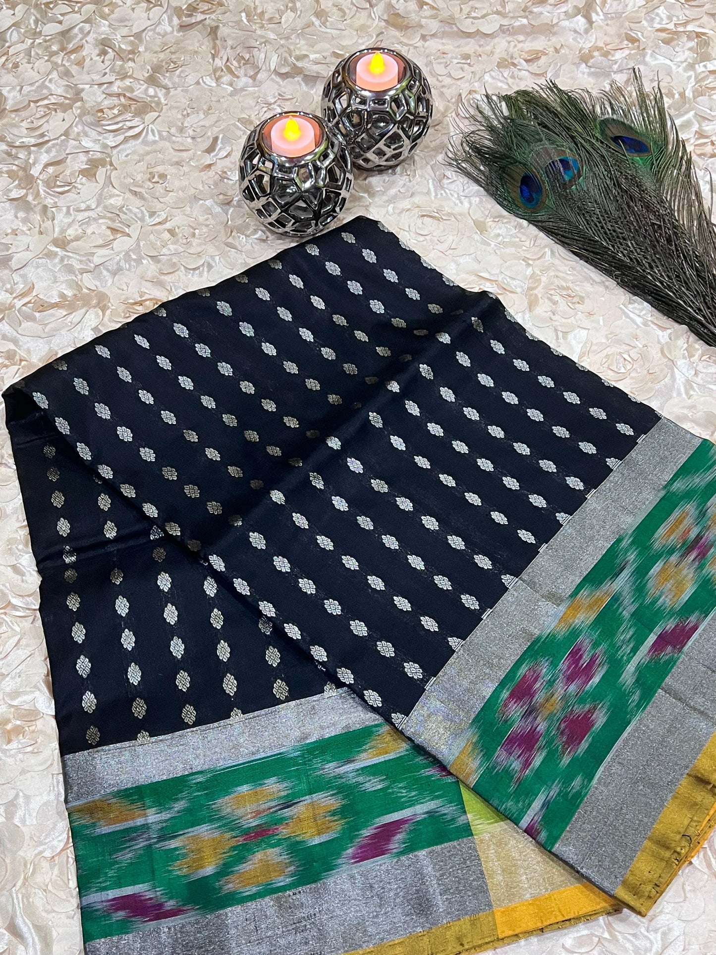 Uppada Silk Saree with Pochampally Border BAT301