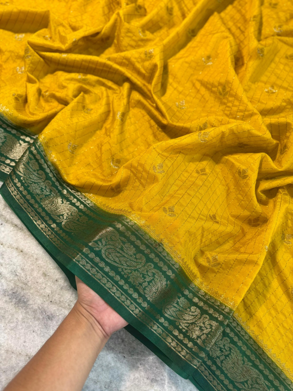 Banarasi Chinia Silk Saree-BCNYGR04