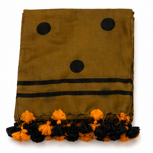 Pure Mulmul Polka Dots Saree | Handwoven | MPD009