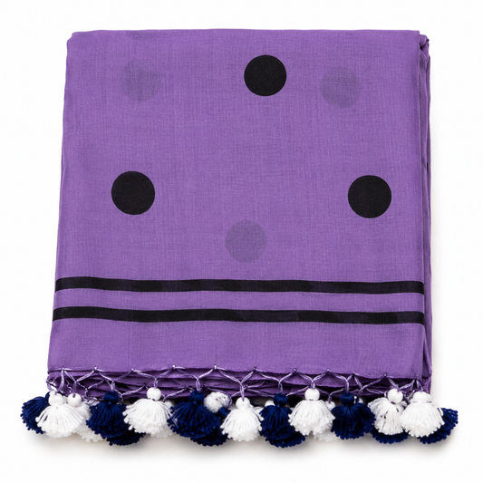 Pure Mulmul Polka Dots Saree | Handwoven | MPD008