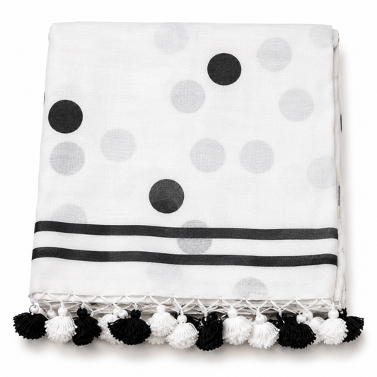 Pure Mulmul Polka Dots Saree | Handwoven | MPD007
