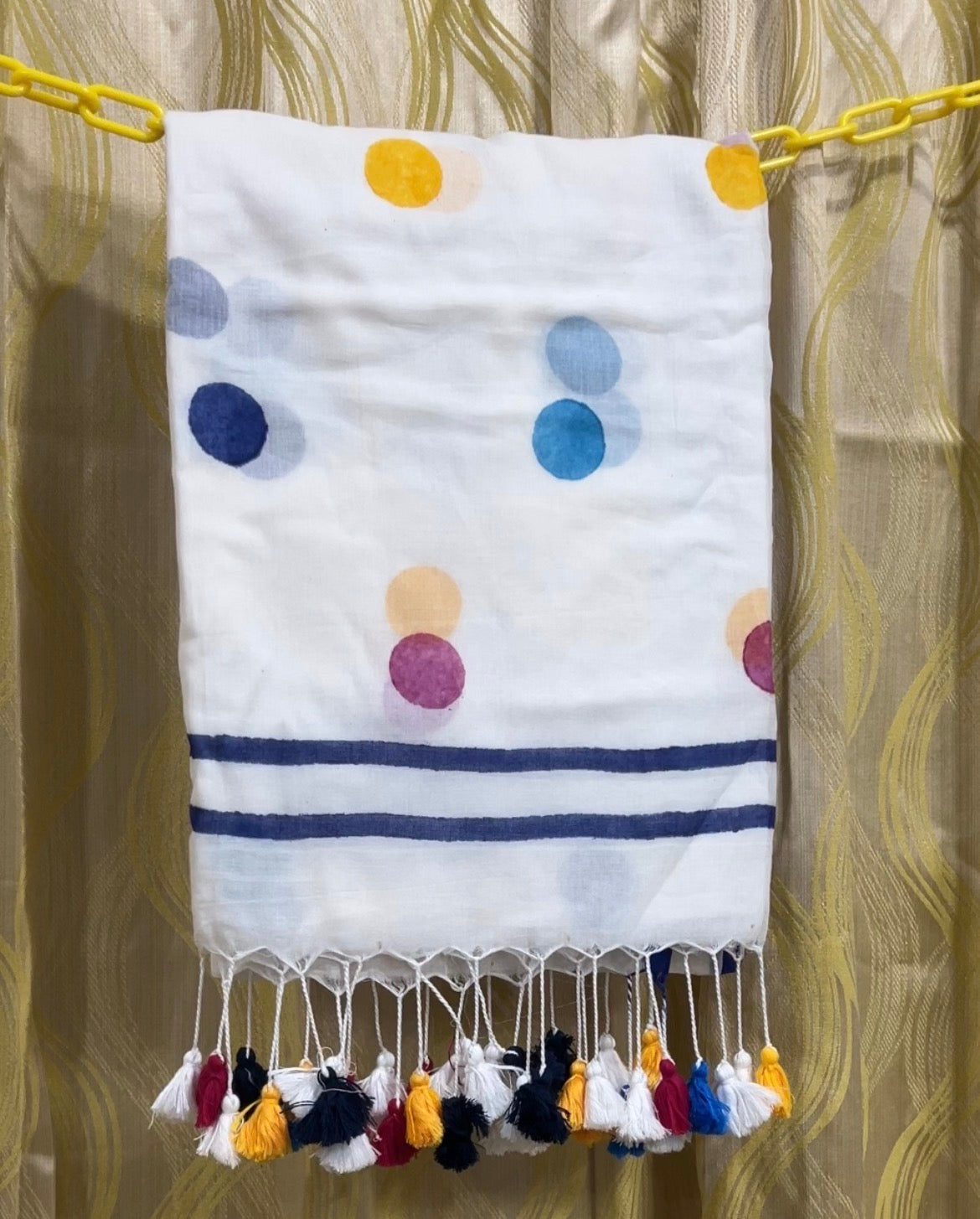 Pure Mulmul Polka Dots Saree | Handwoven | MPD002